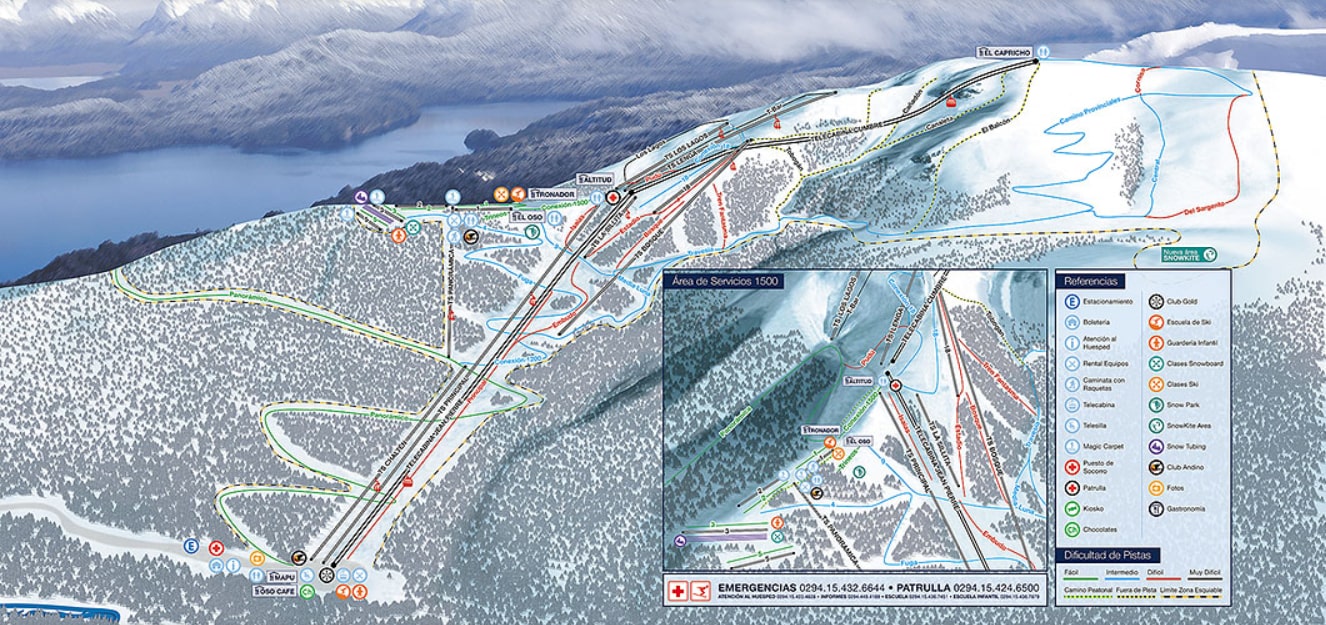 Cerro Bayo trail map