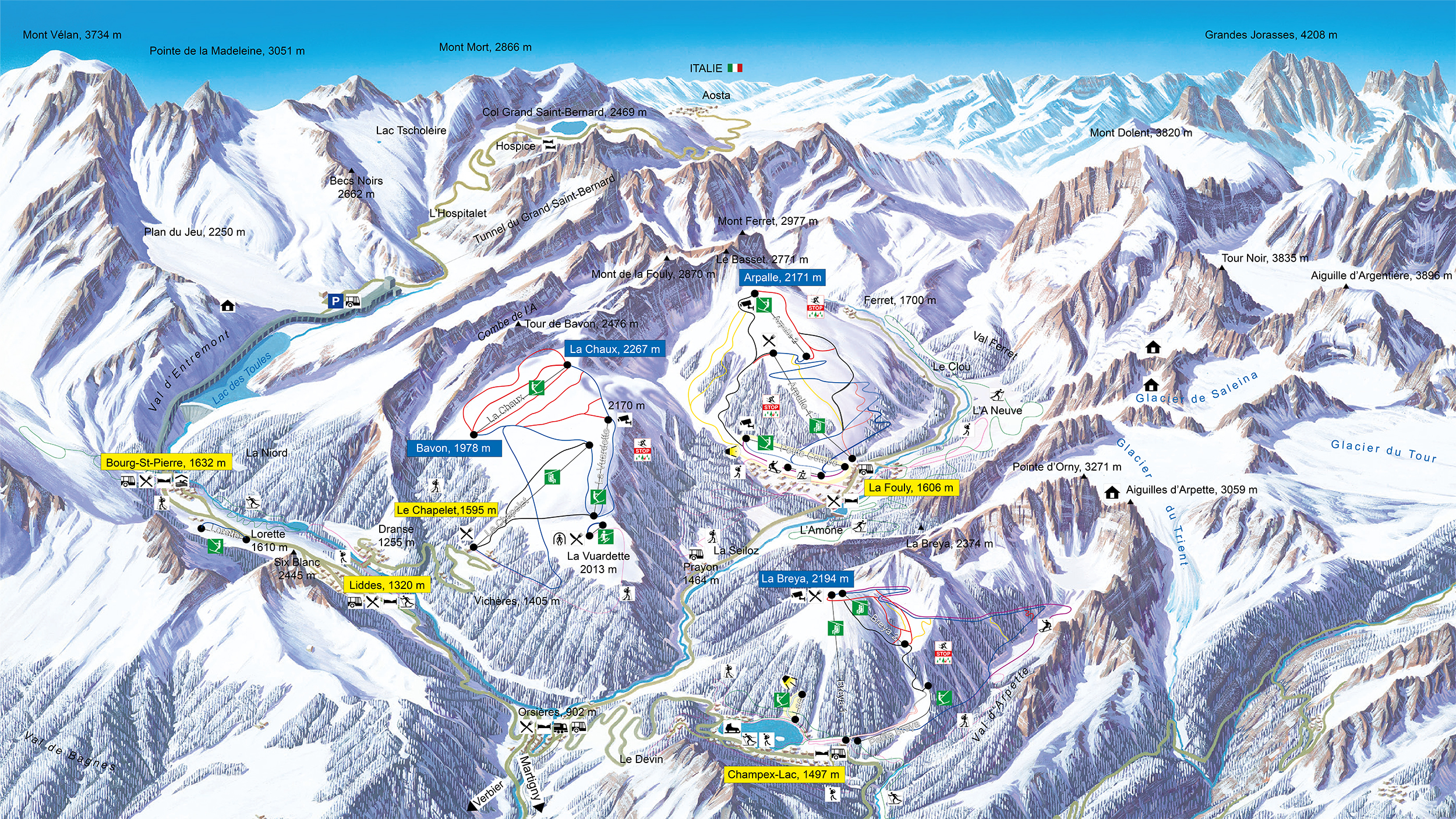 Champex-Lac trail map