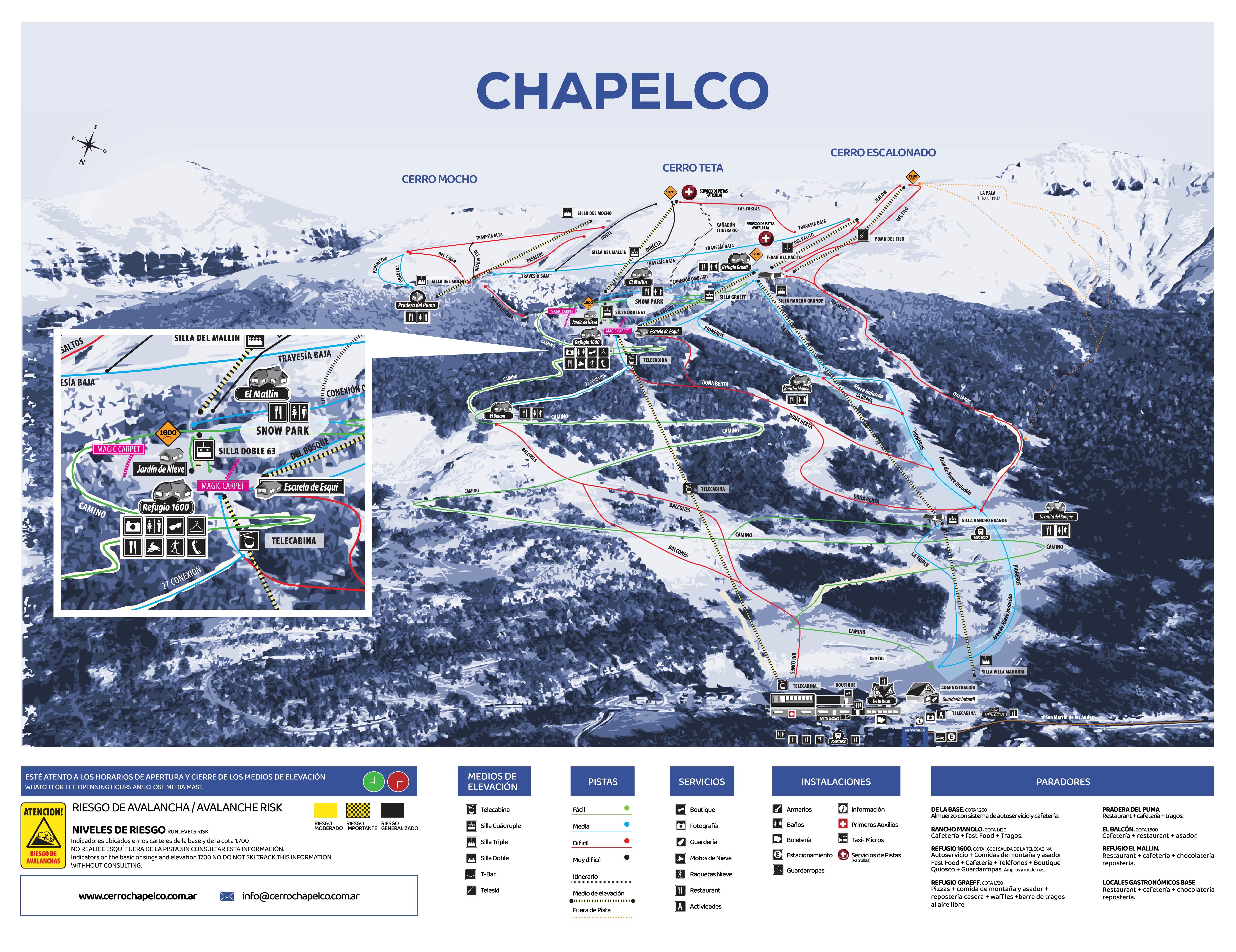 Chapelco trail map