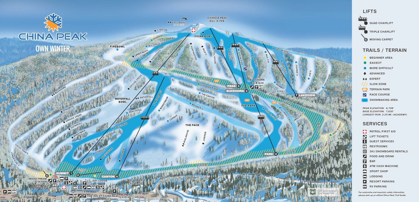 China Peak trail map