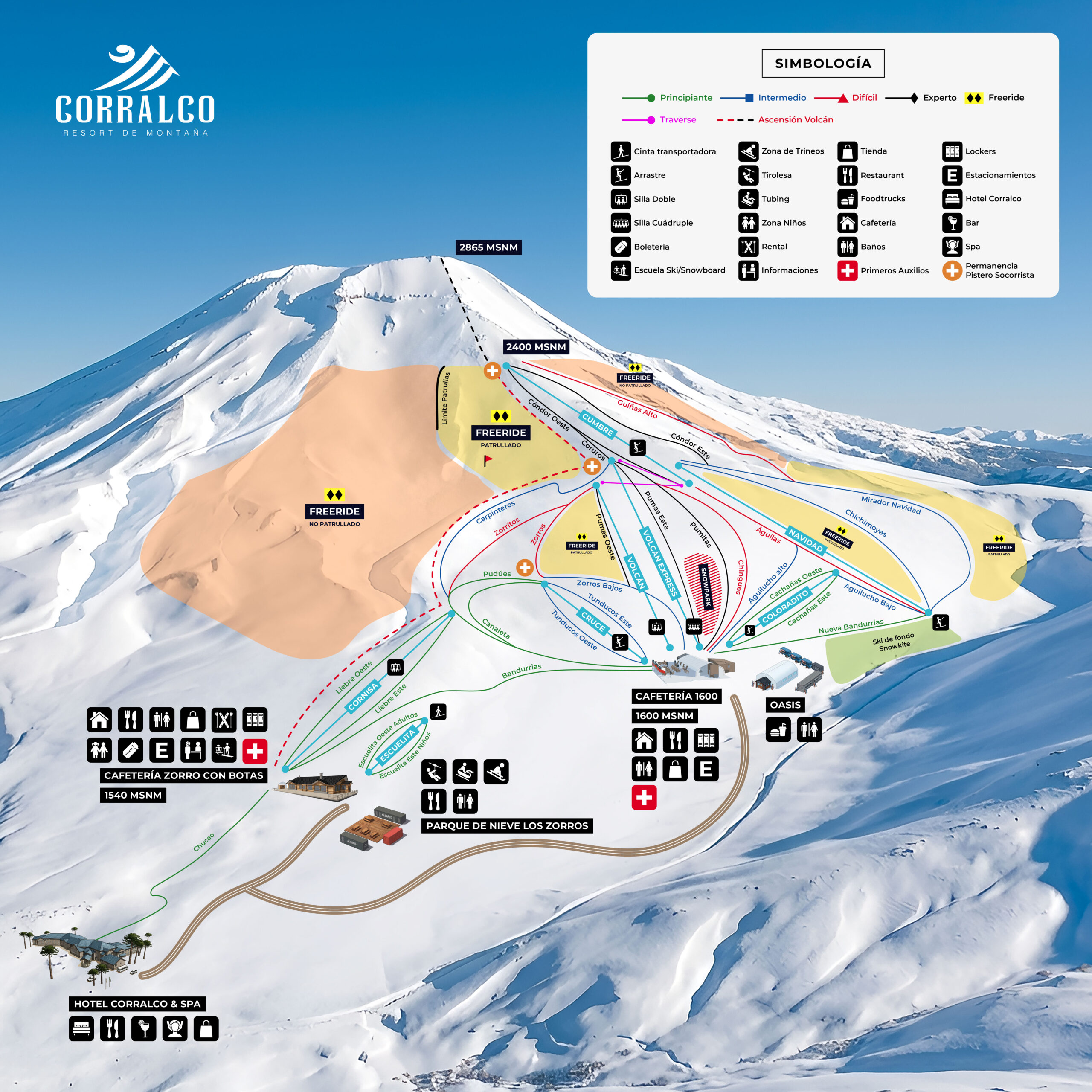Corralco trail map