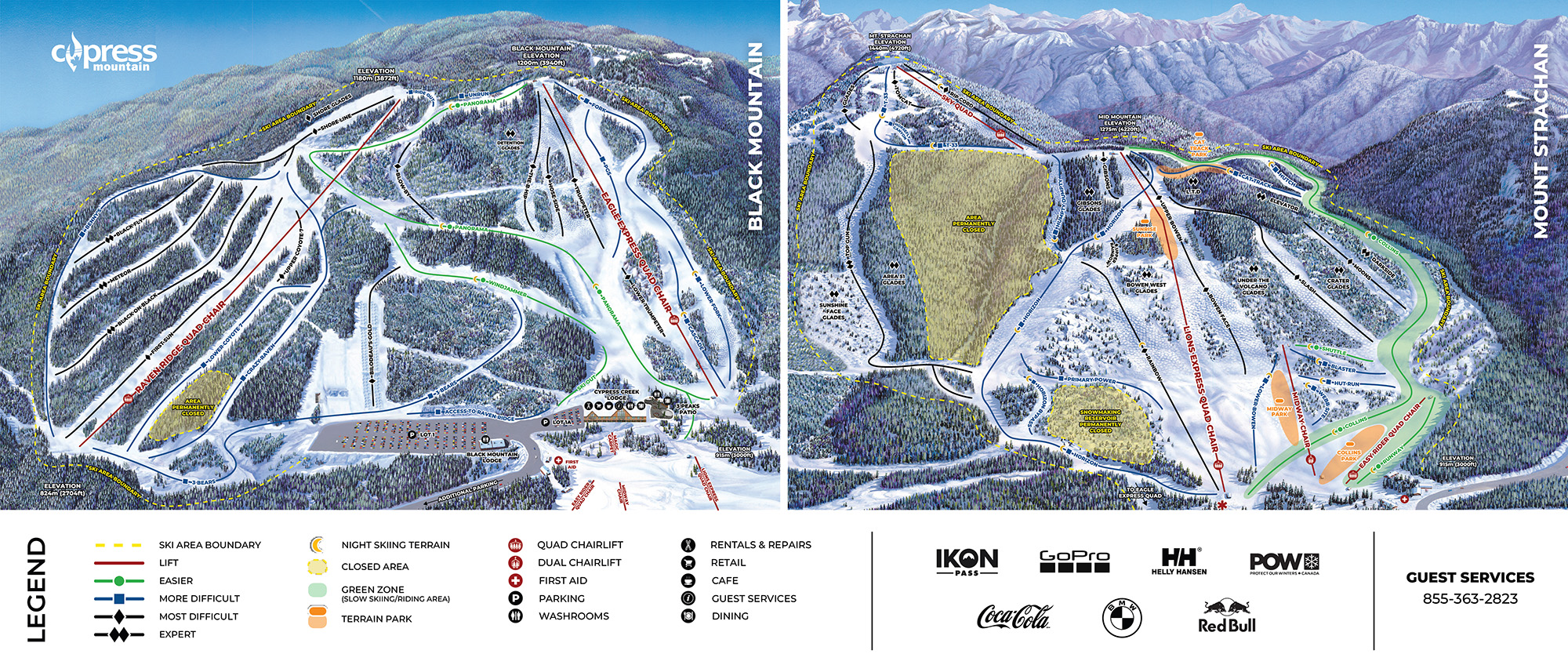 Cypress Mountain trail map