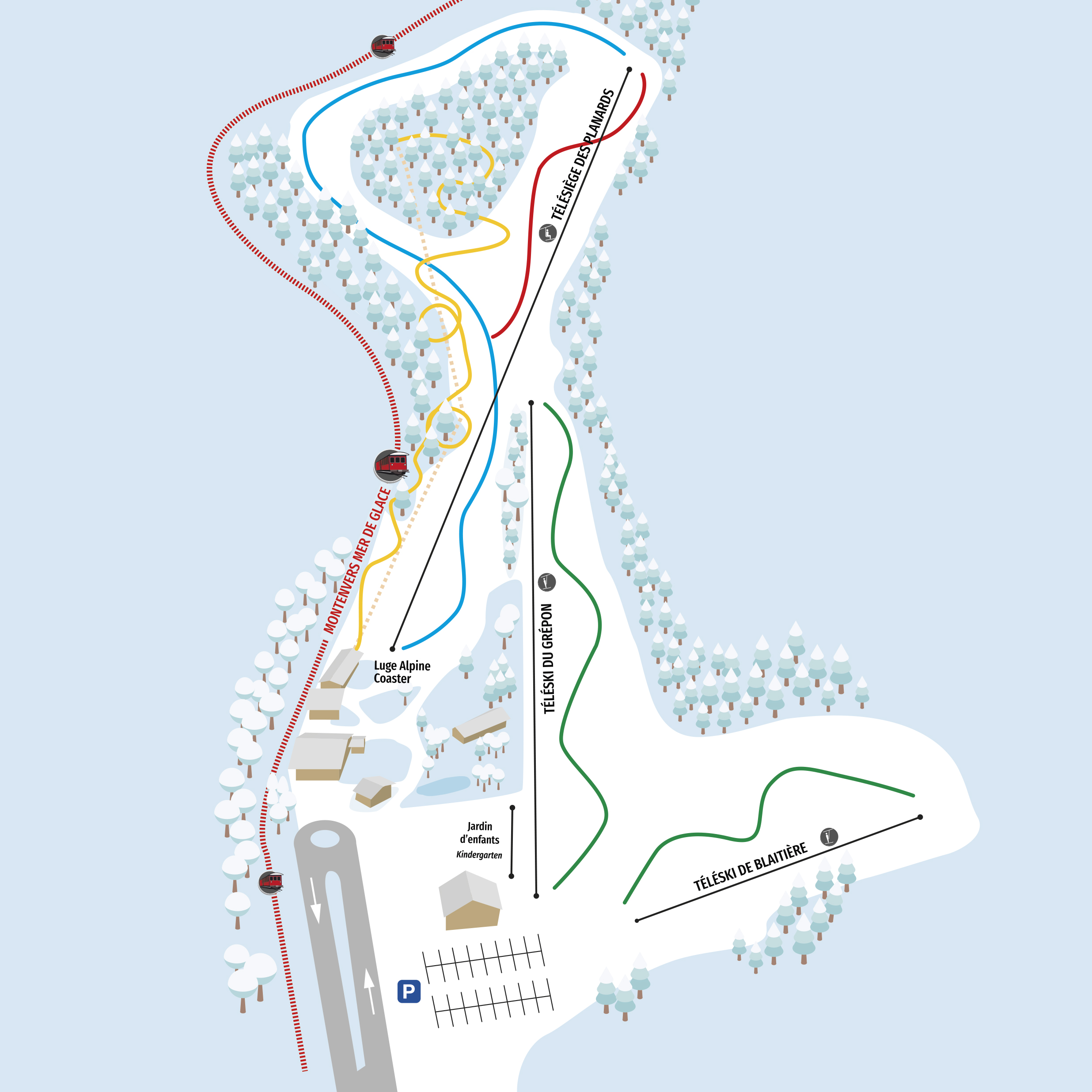 Domaine skiable des Planards trail map