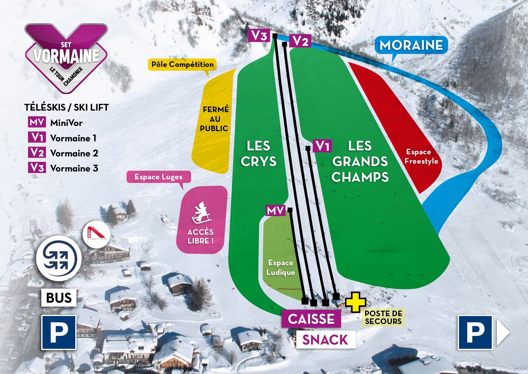Domaine skiable la Vormaine trail map