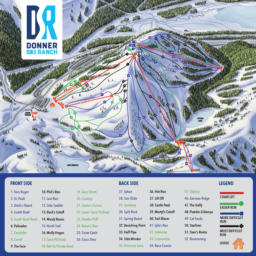 Donner Ski Ranch trail map