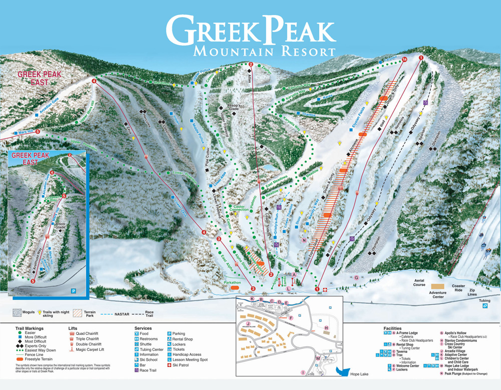 Greek Peak trail map