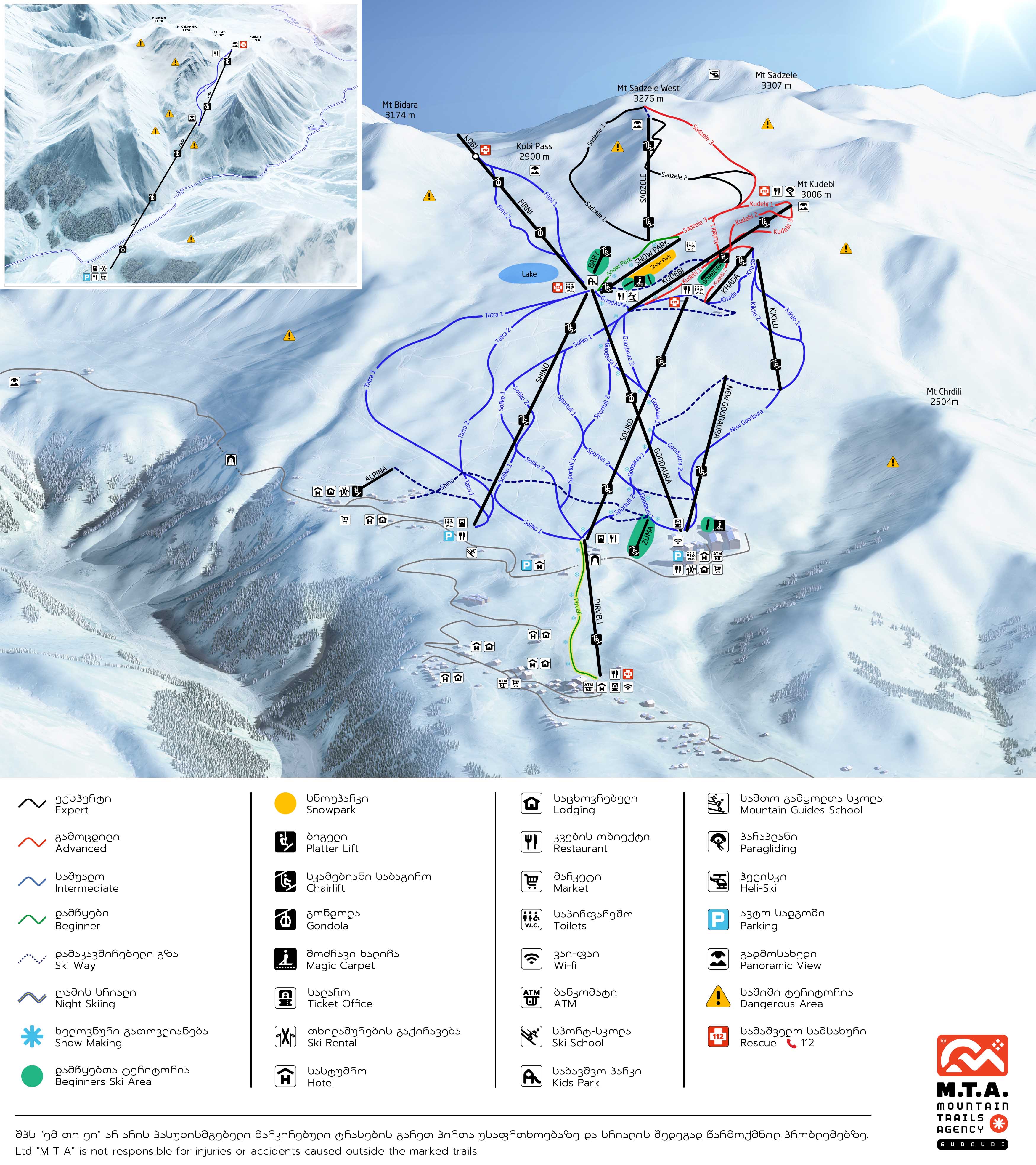 Gudauri trail map