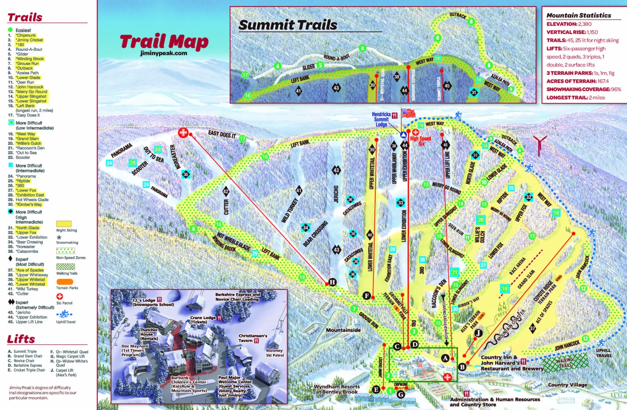 Jiminy Peak trail map