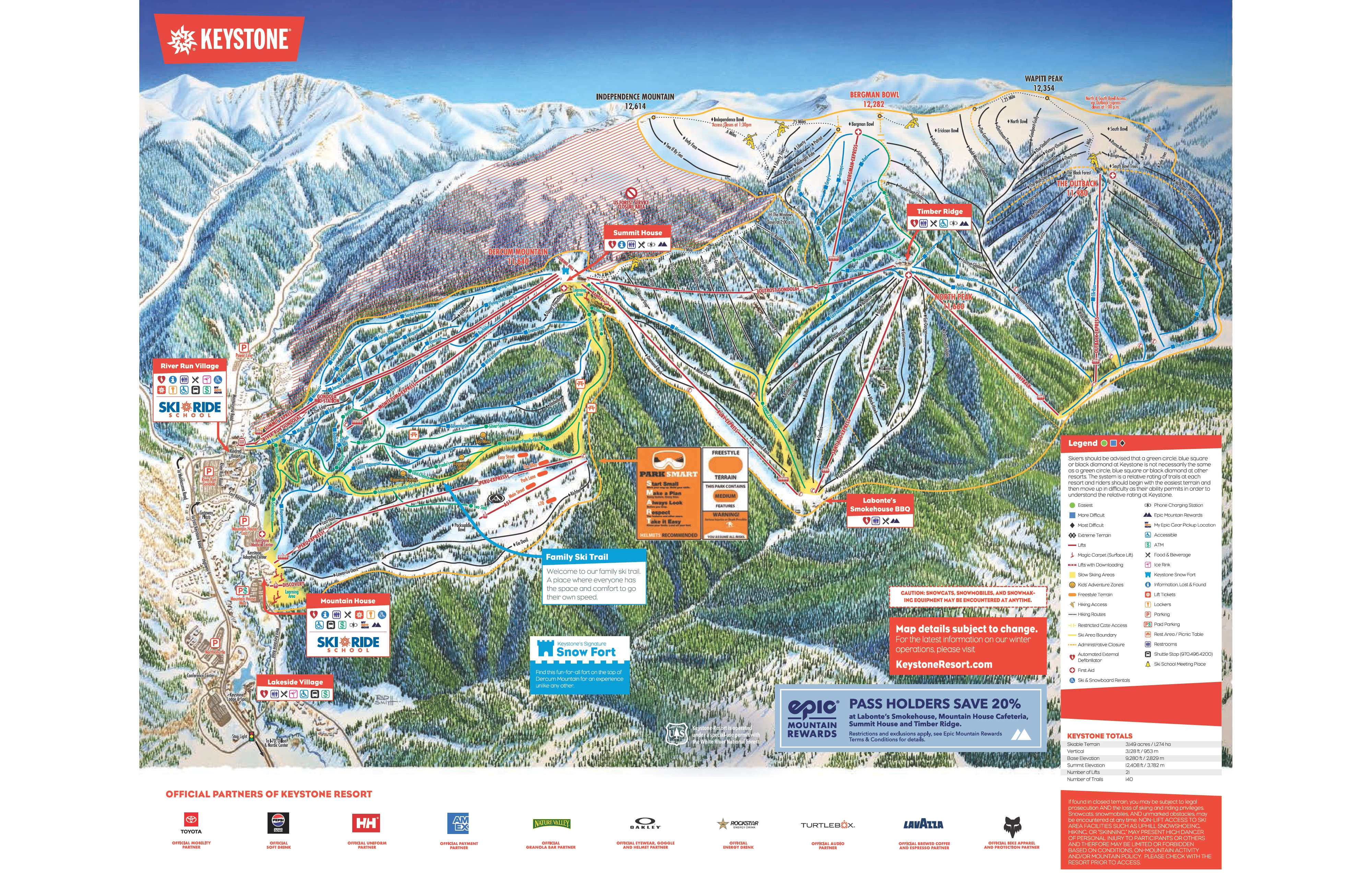 Keystone trail map