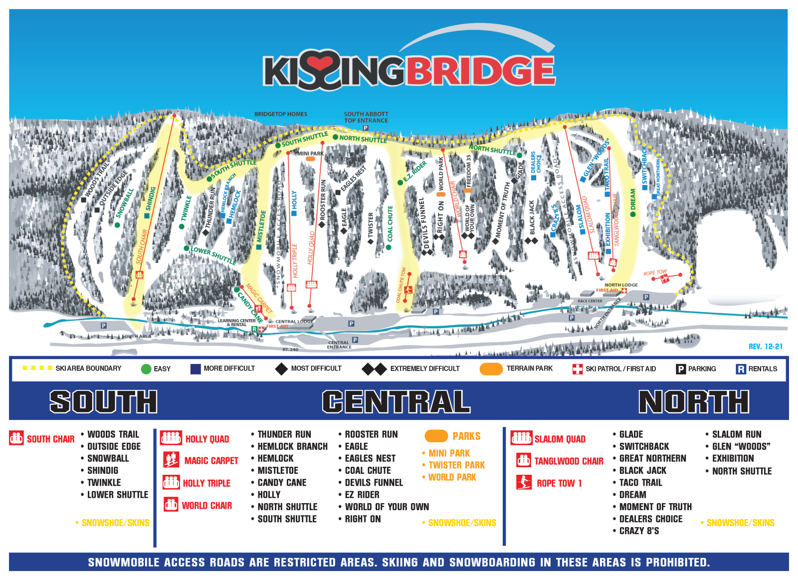 Kissing Bridge trail map