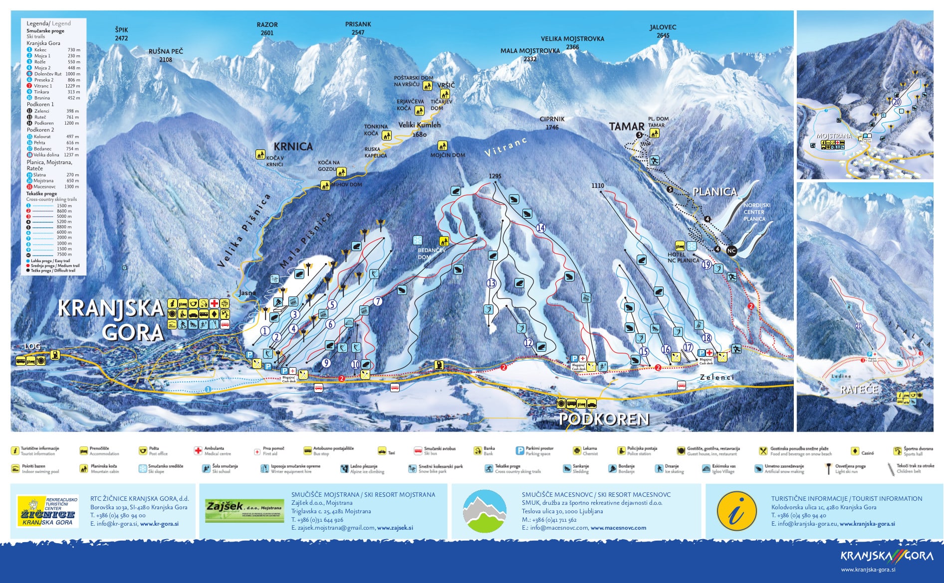 Kranjska Gora trail map