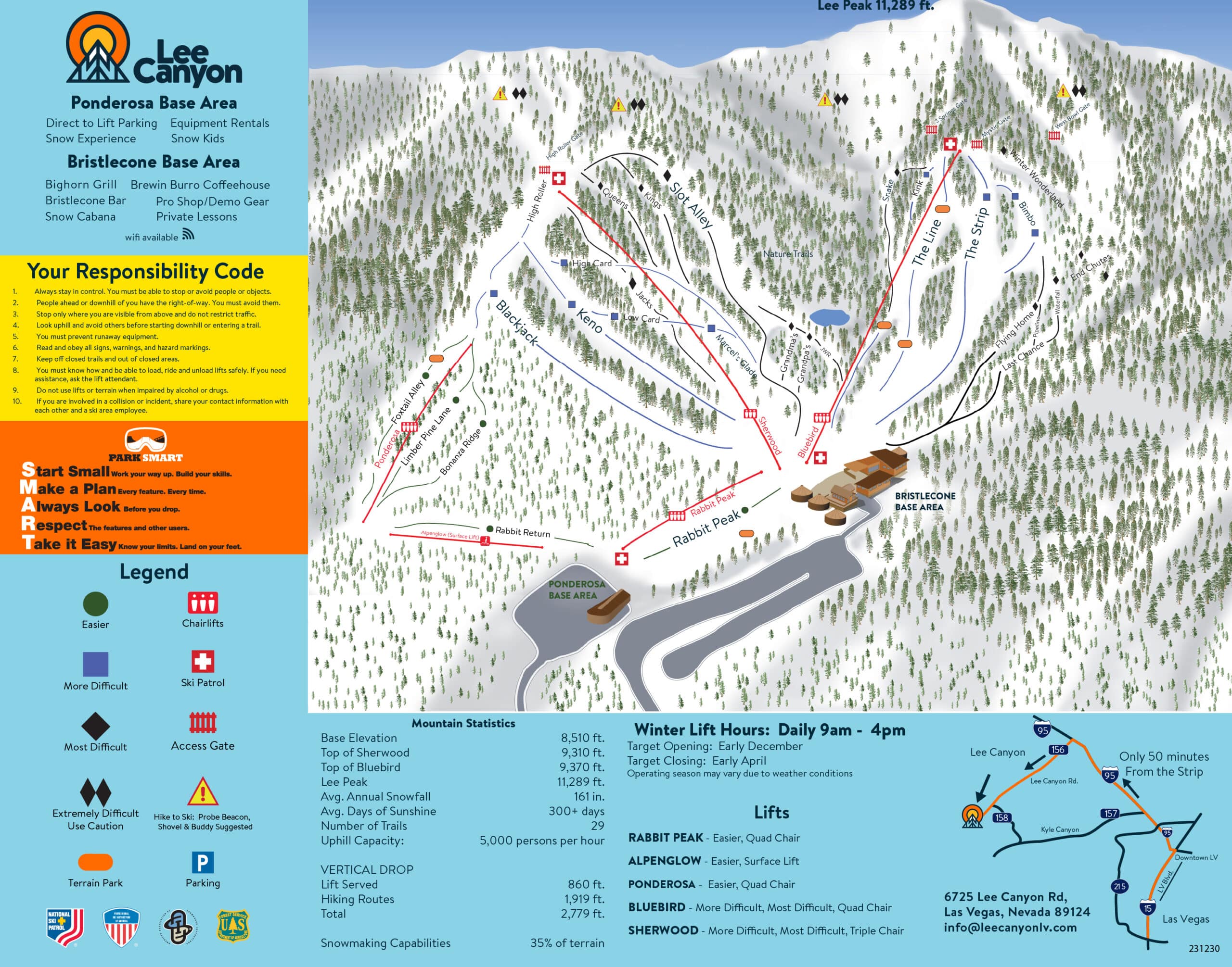 Lee Canyon trail map