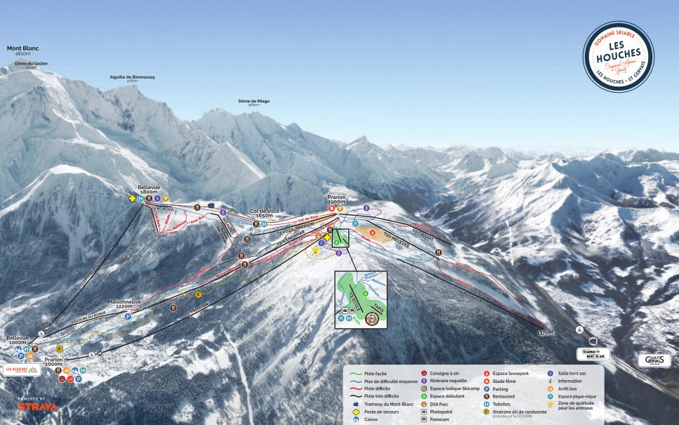 Les Houches-Saint Gervais trail map
