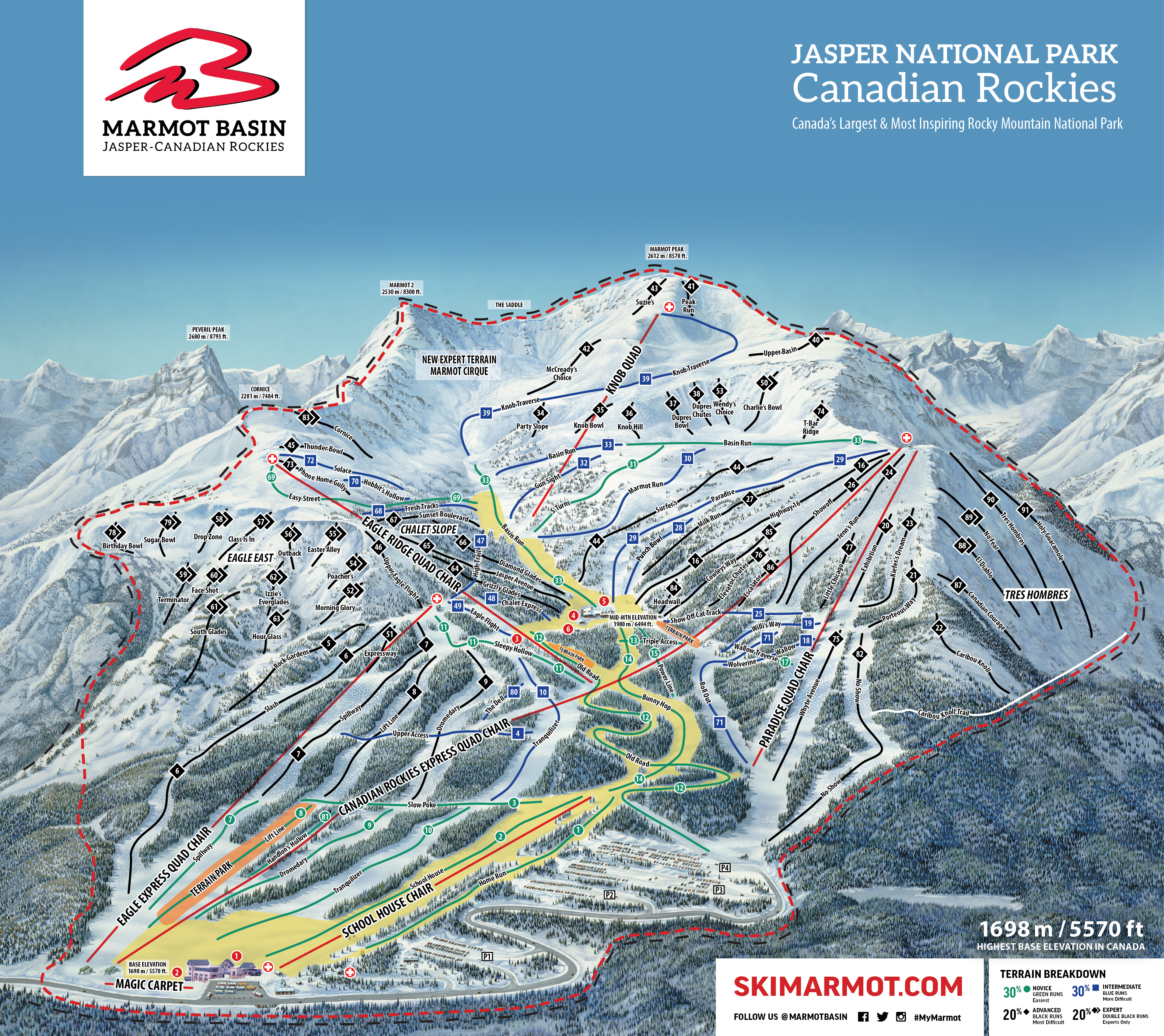 Marmot Basin trail map