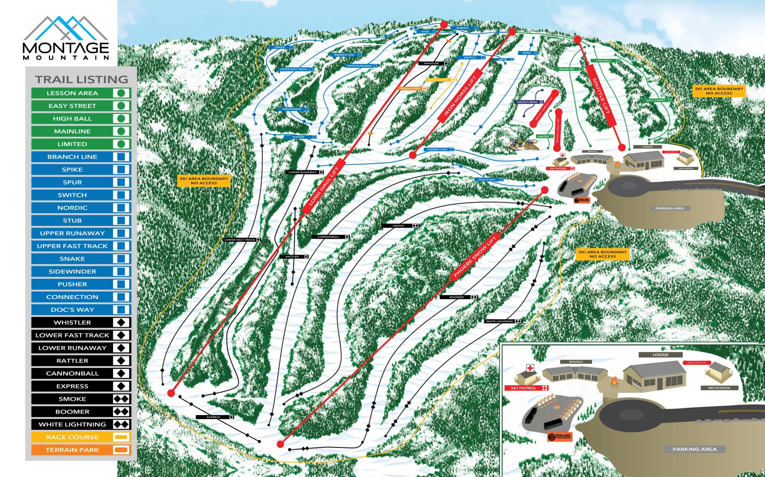 Montage Mountain Ski Resort trail map