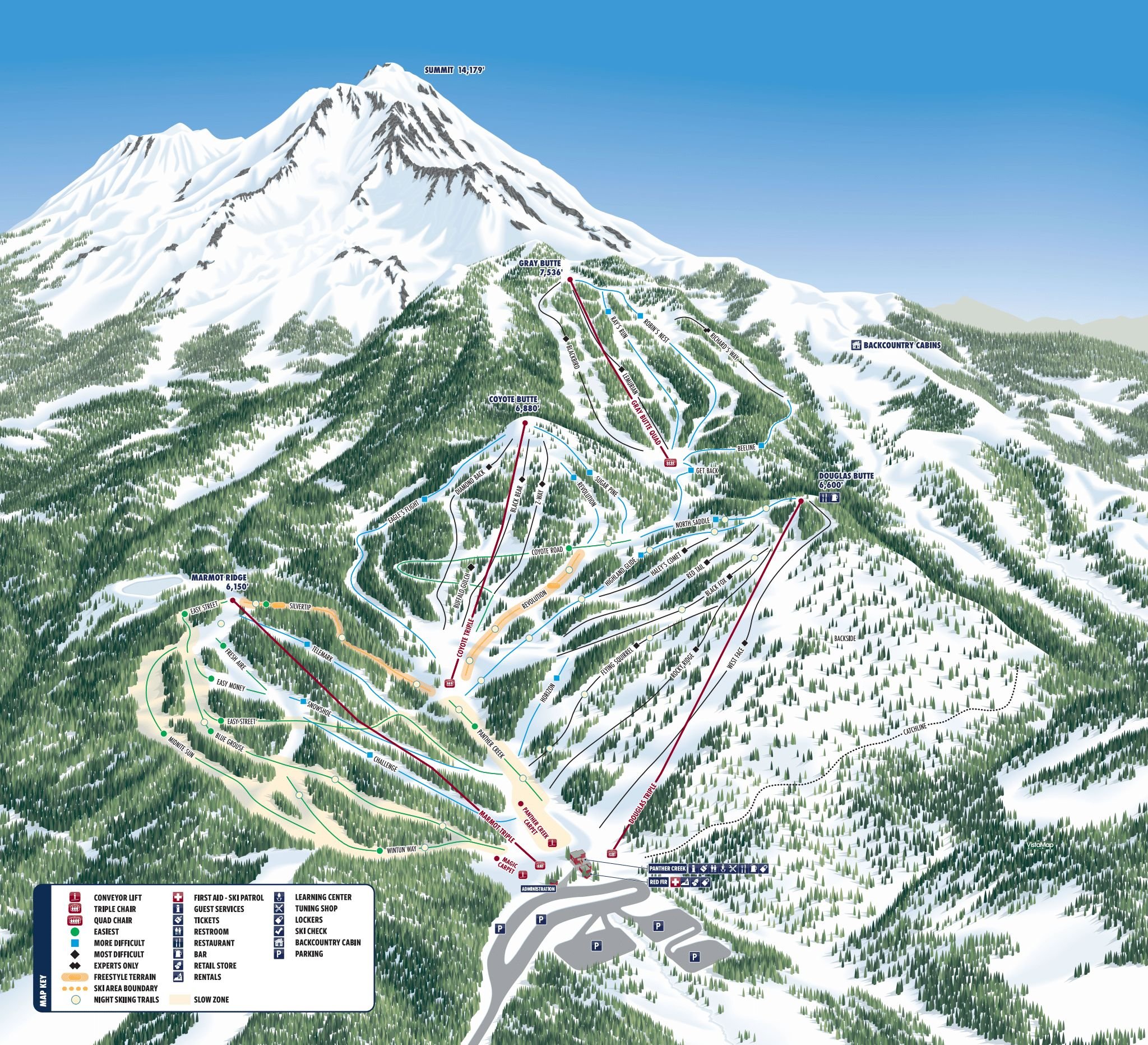 Mt Shasta Ski Park trail map