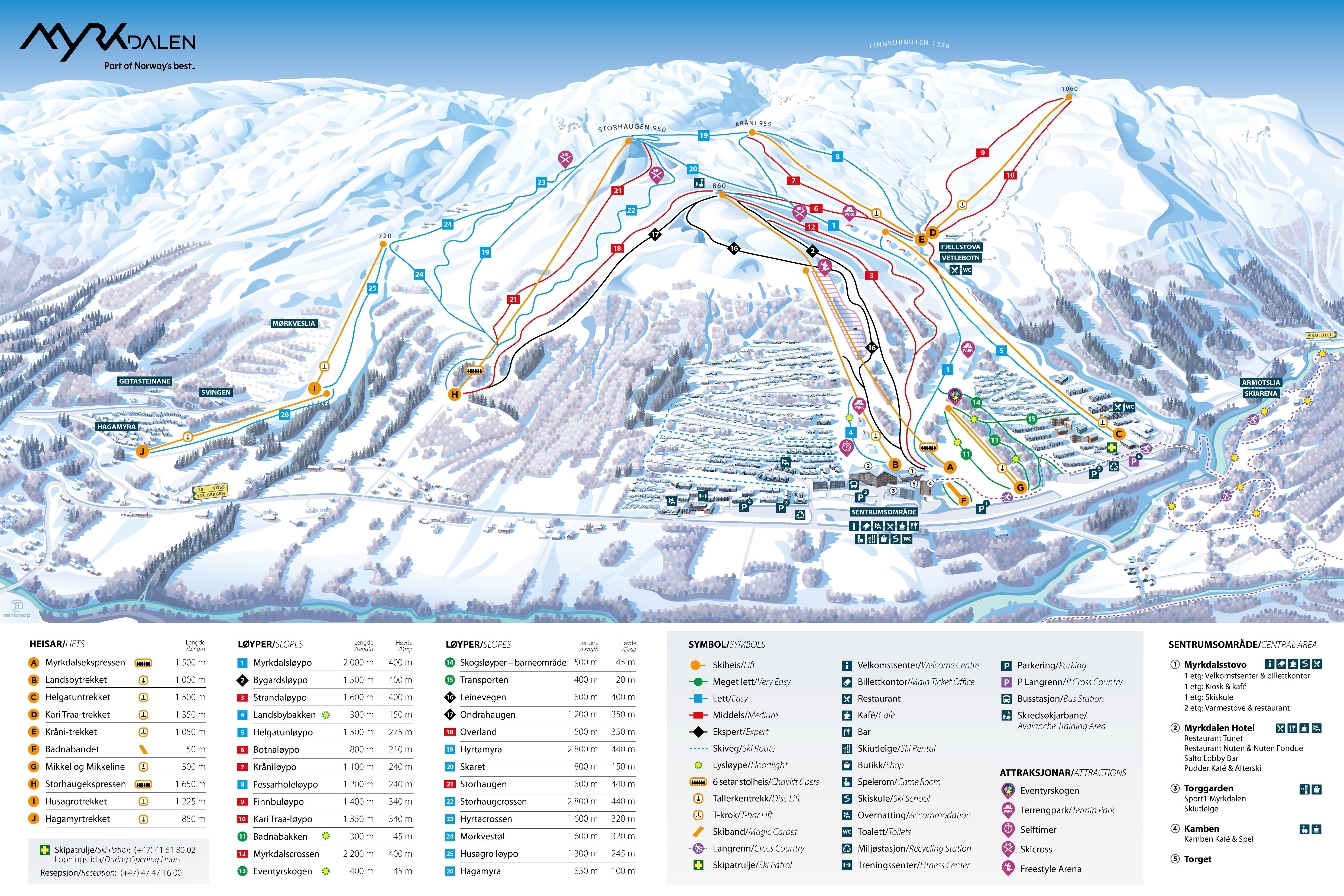 Myrkdalen trail map