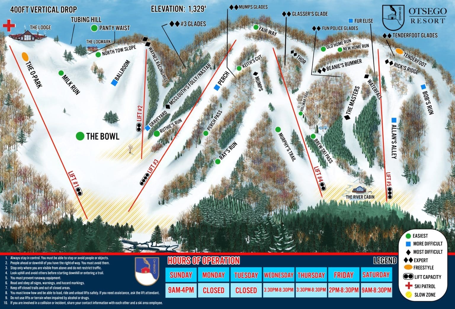 Otsego Resort trail map