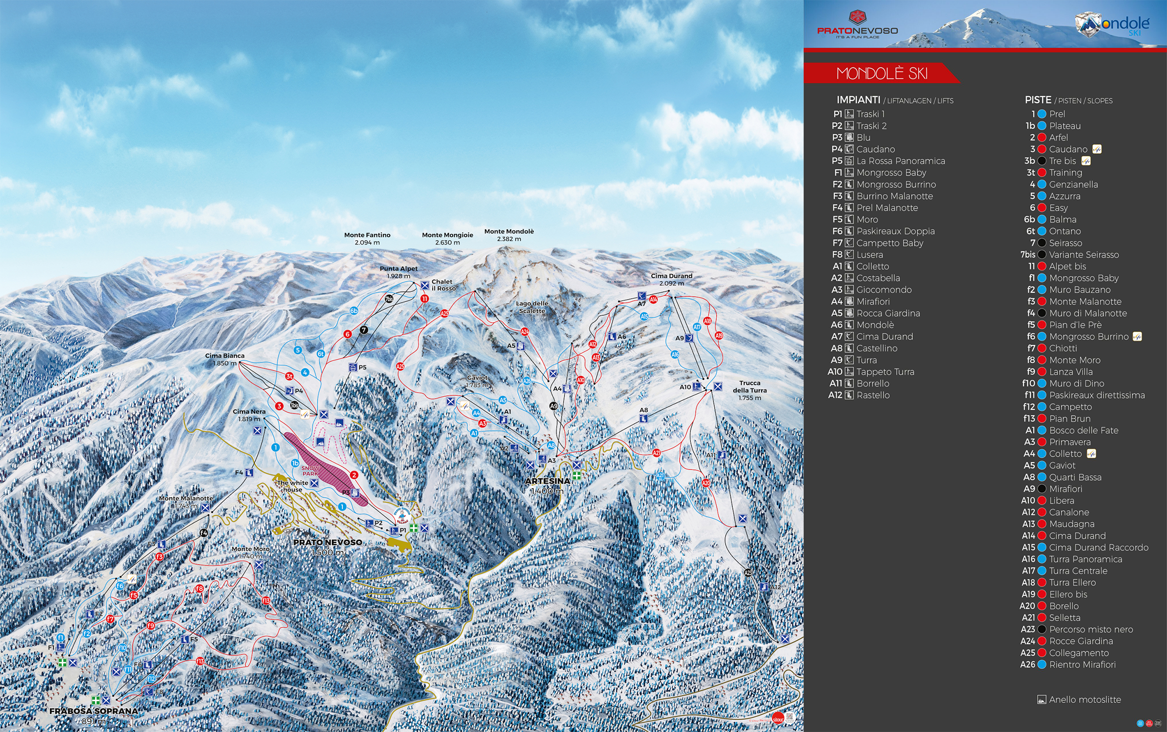 Prato Nevoso trail map