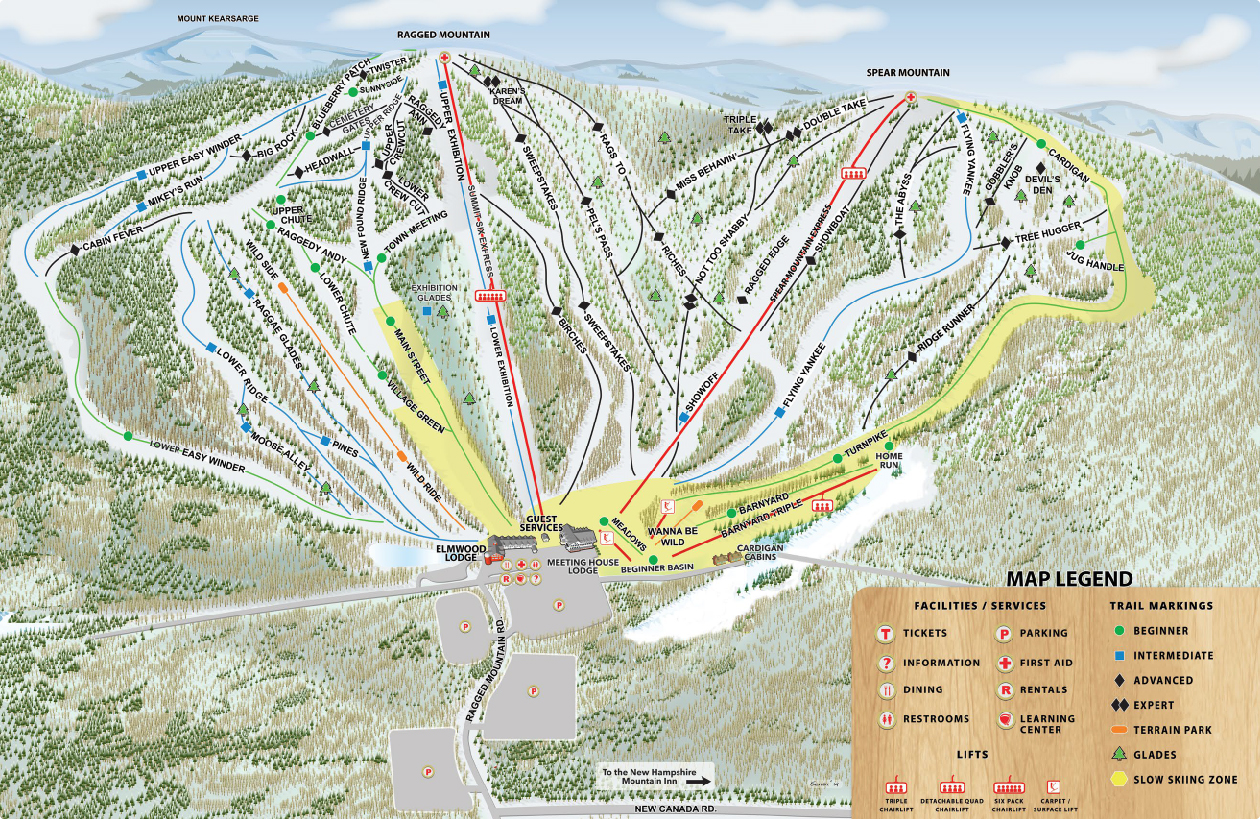 Ragged Mountain Resort trail map