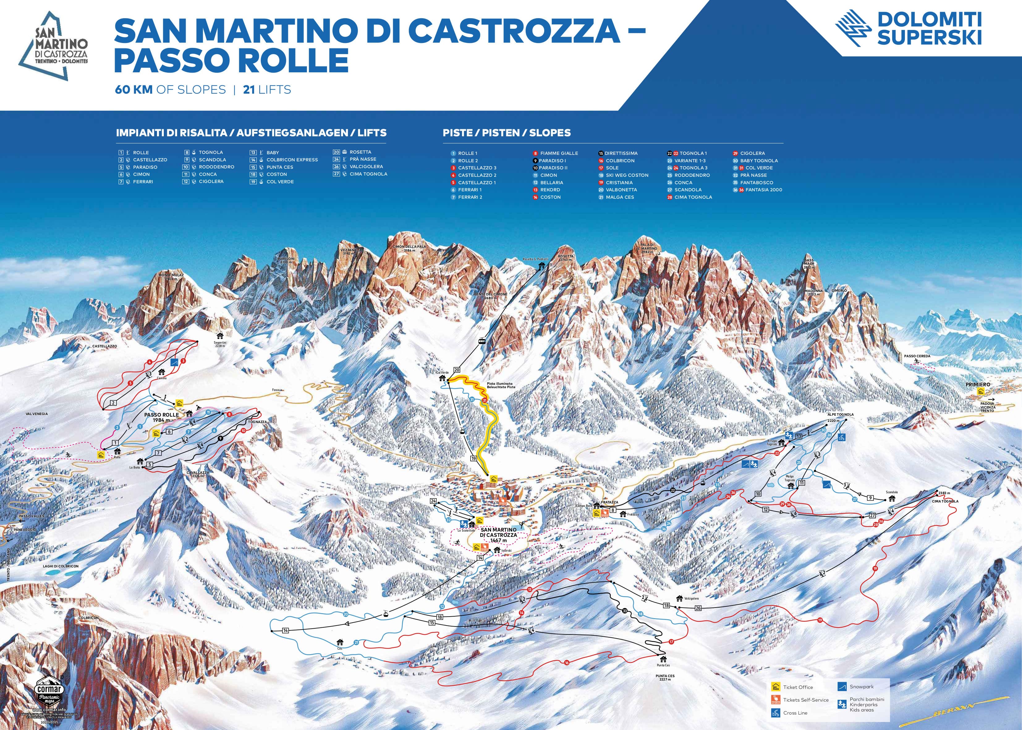 San Martino di Castrozza trail map