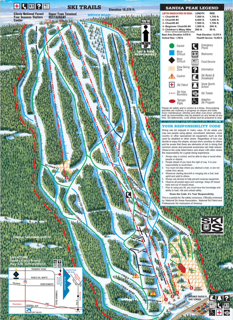 Sandia Peak trail map