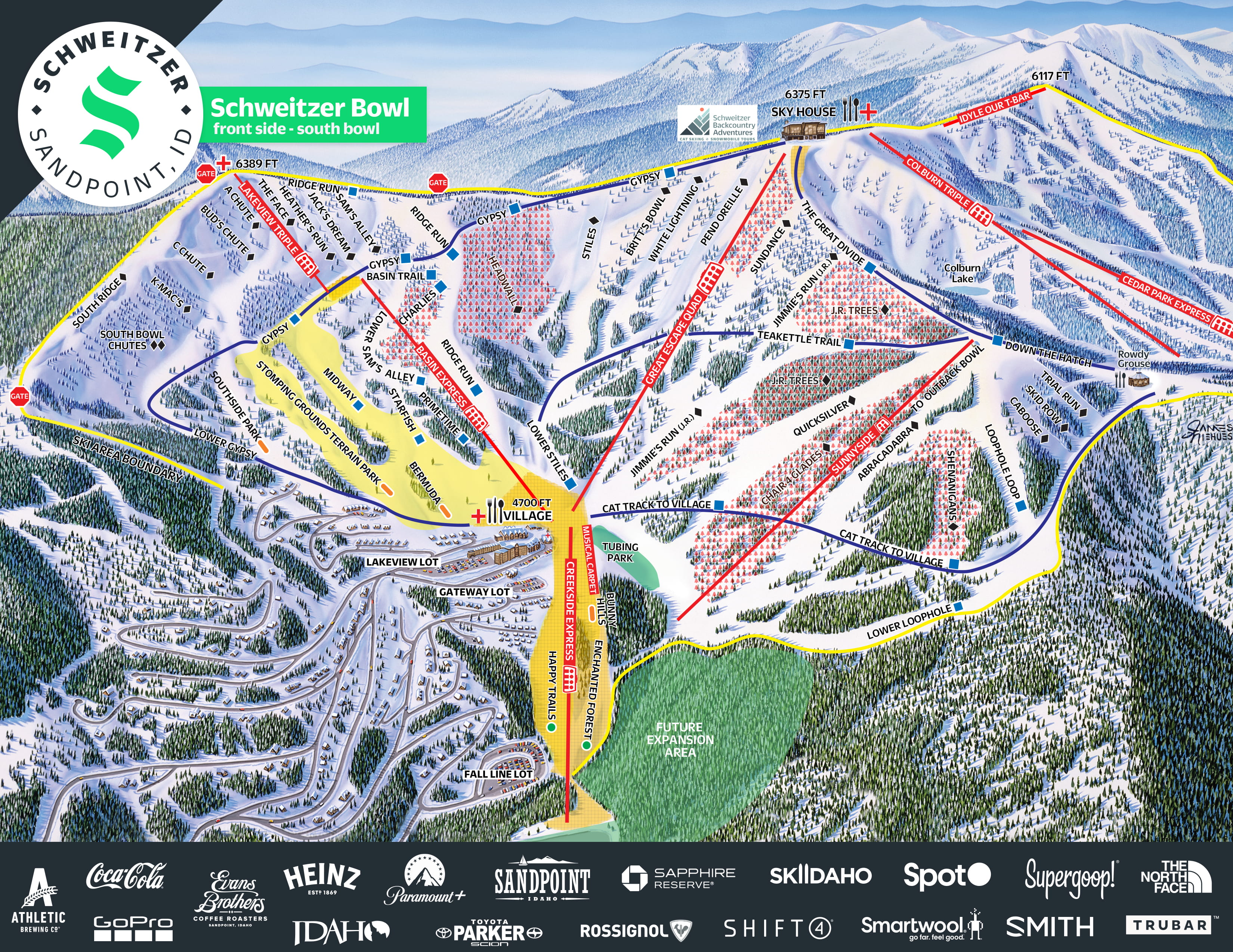Schweitzer Mountain trail map