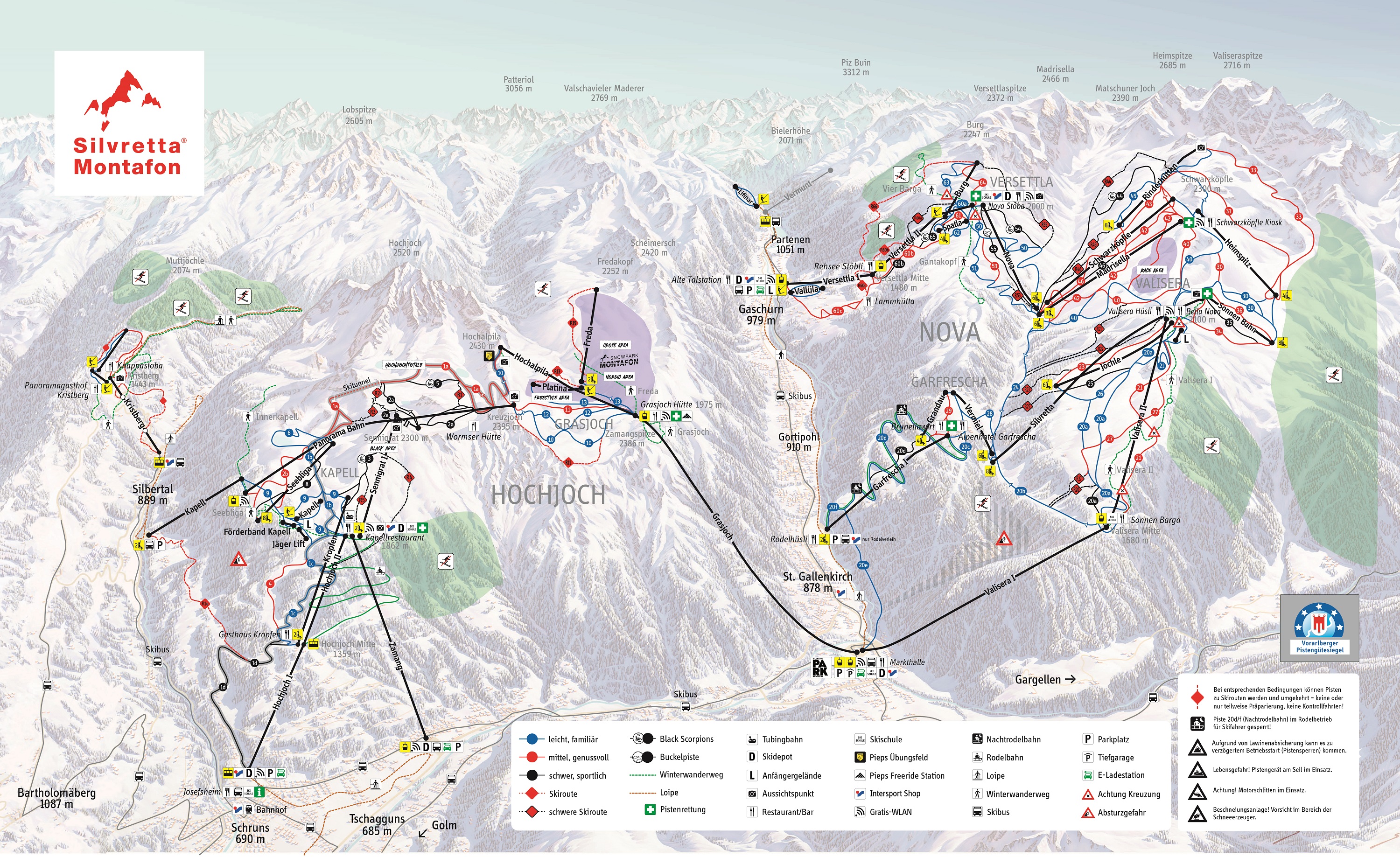 Silvretta Montafon trail map