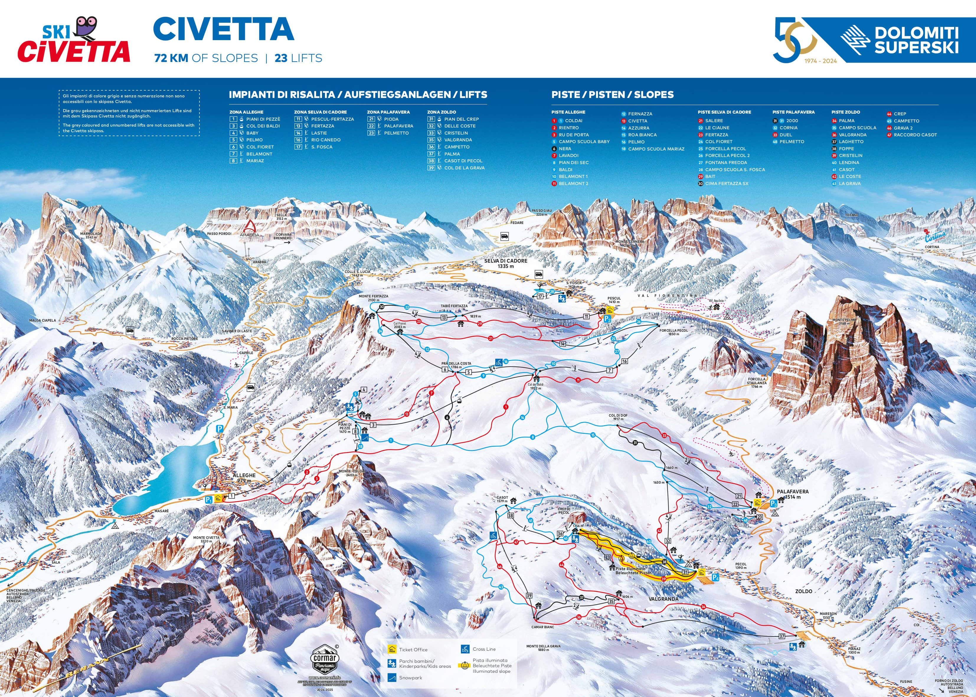 Ski Civetta trail map