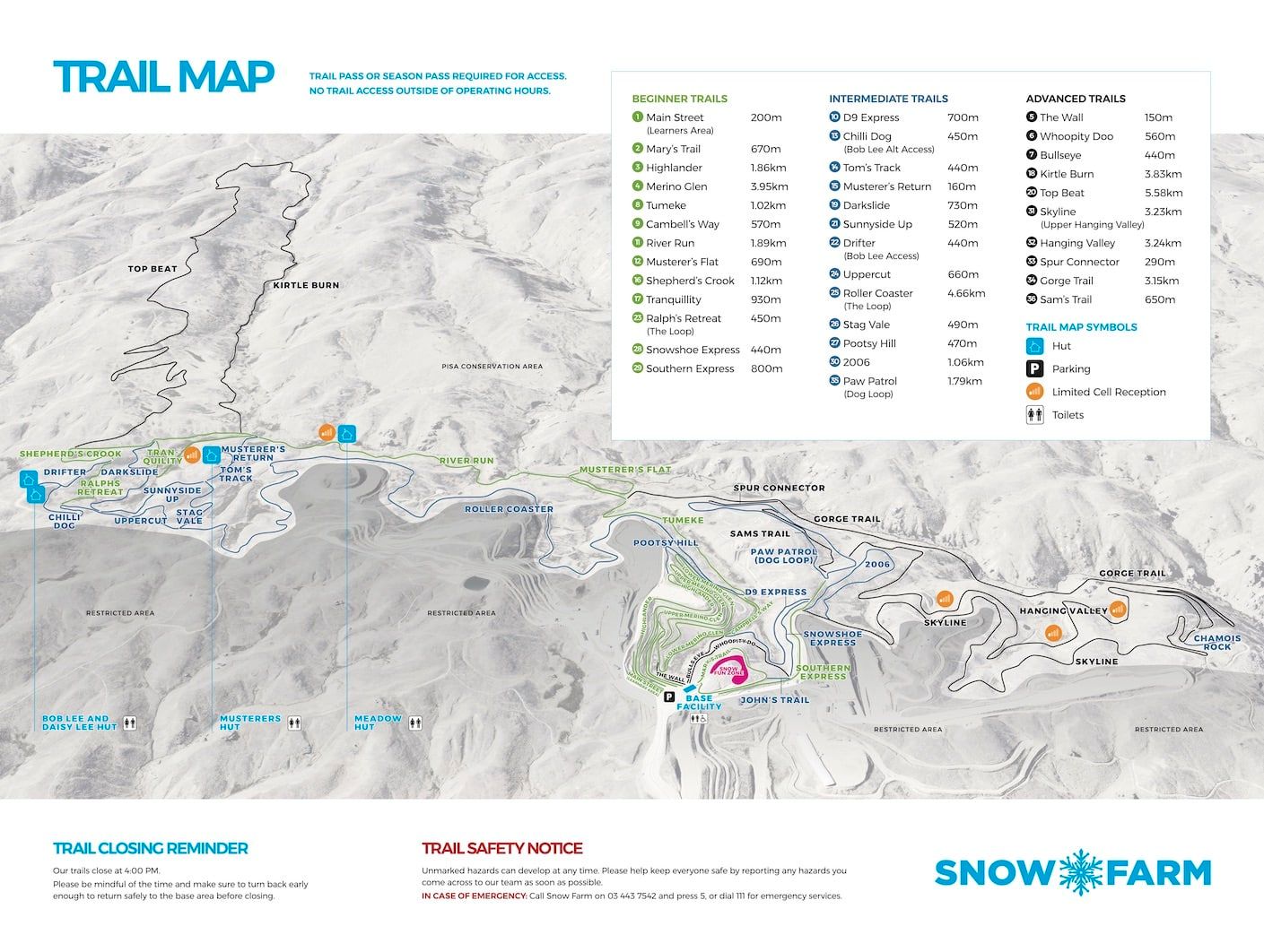 Snow Farm trail map