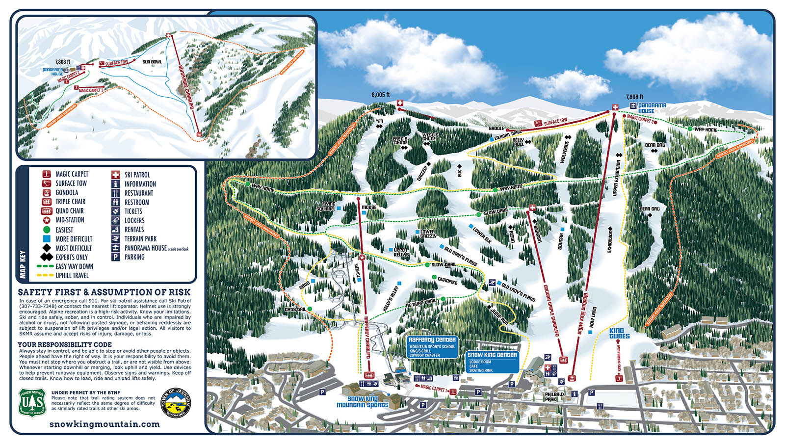 Snow King Mountain trail map