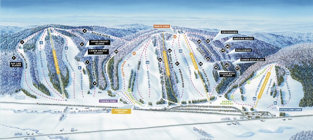 Snow Ridge Ski Resort trail map