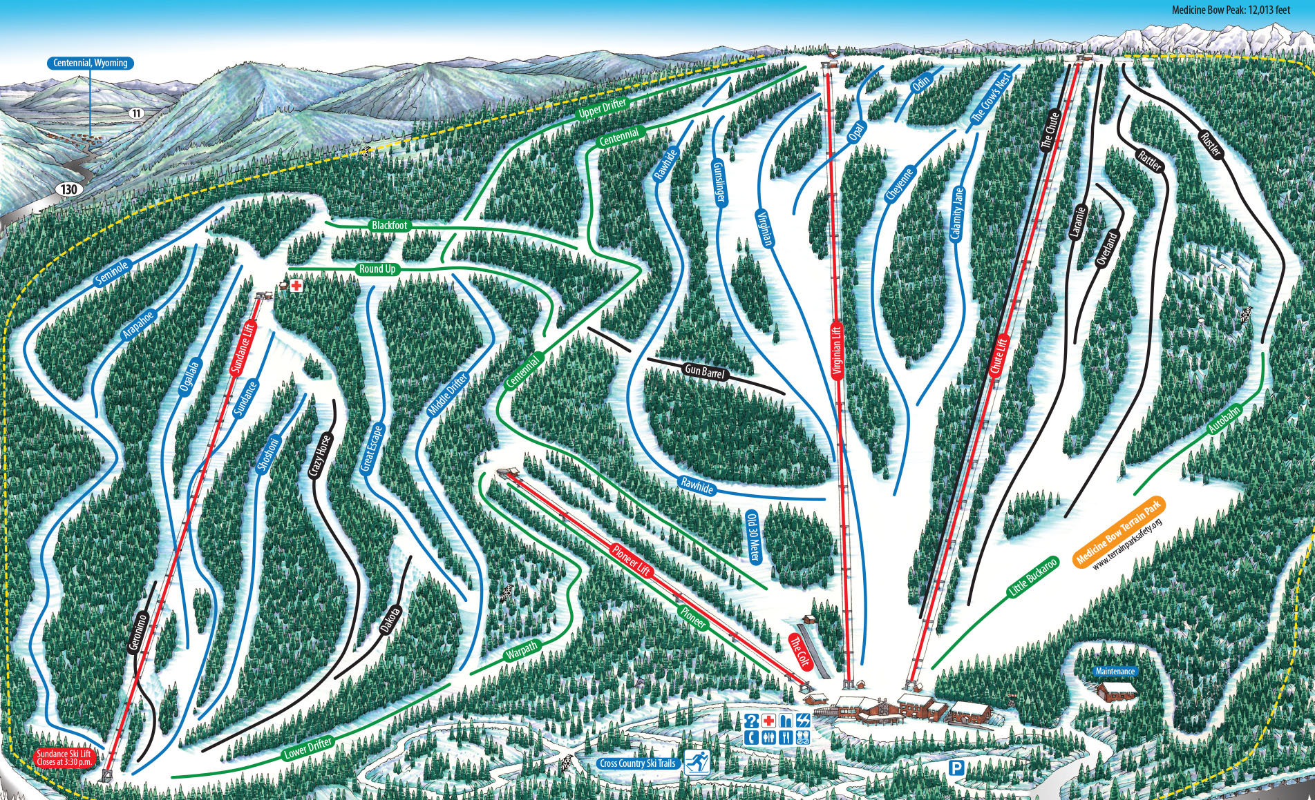 Snowy Range Ski Area trail map