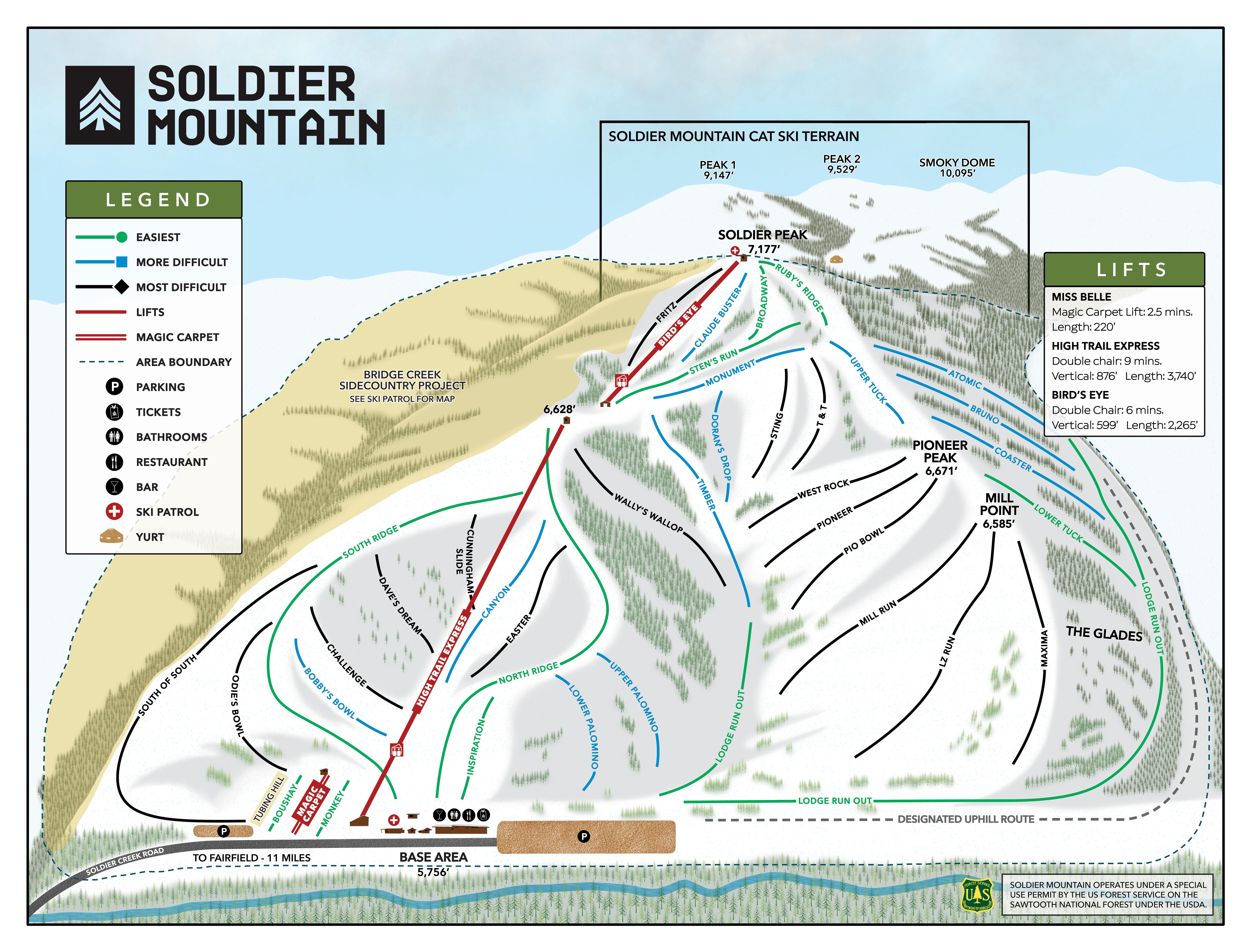 Soldier Mountain Ski Area trail map