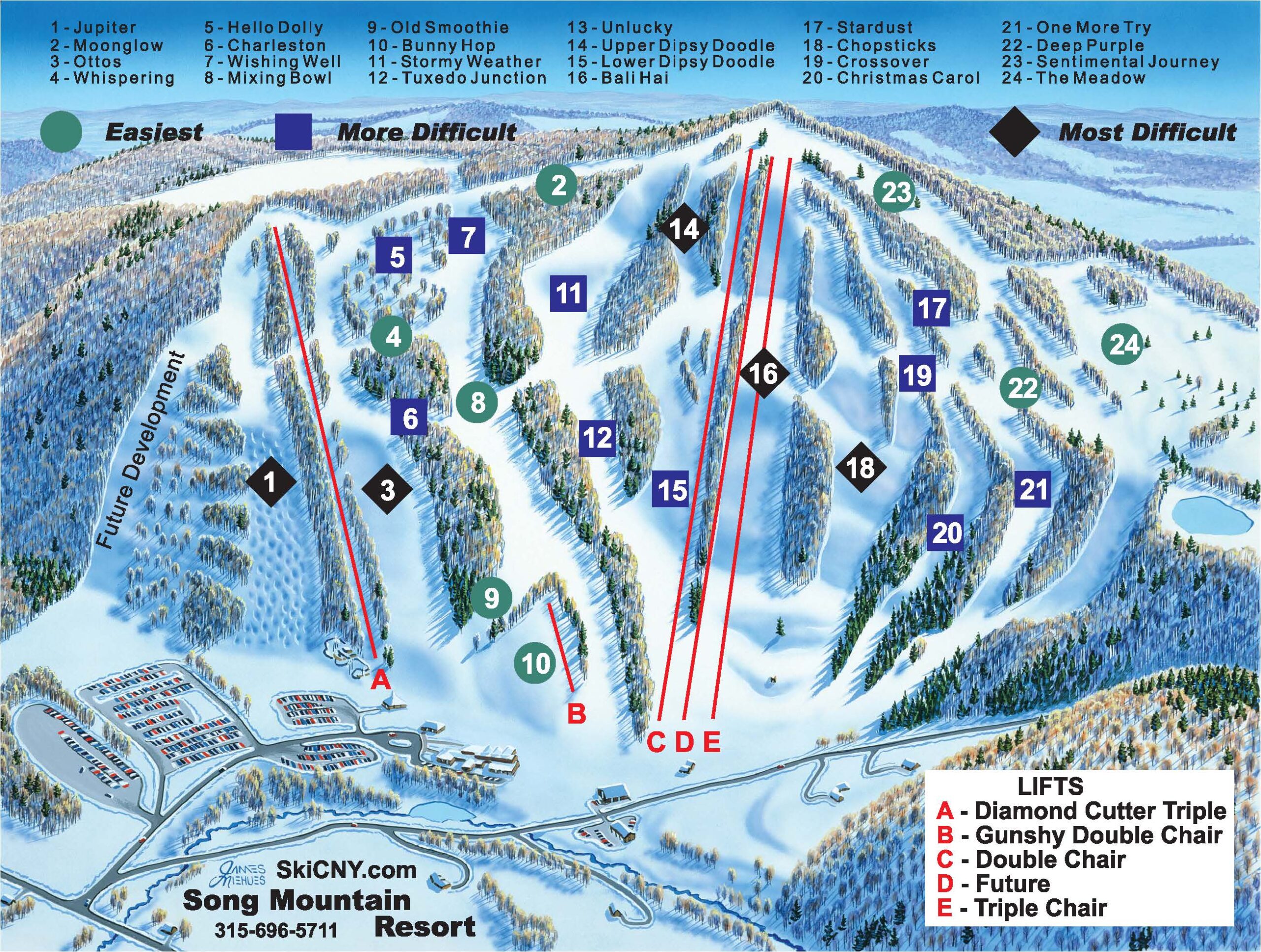 Song Mountain Resort trail map