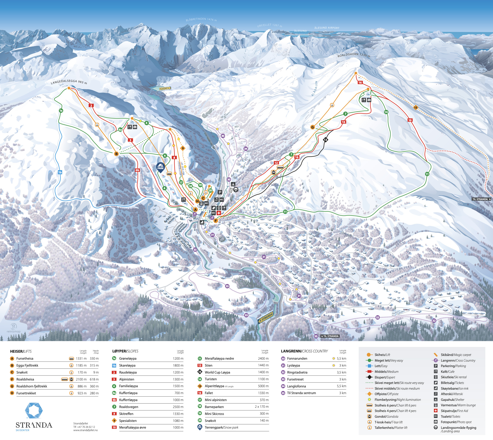 Stranda trail map