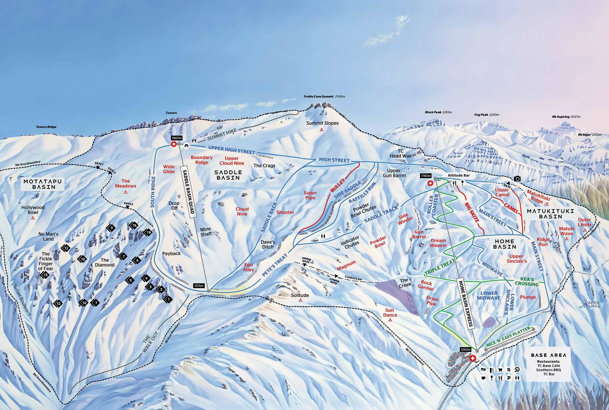 Treble Cone trail map