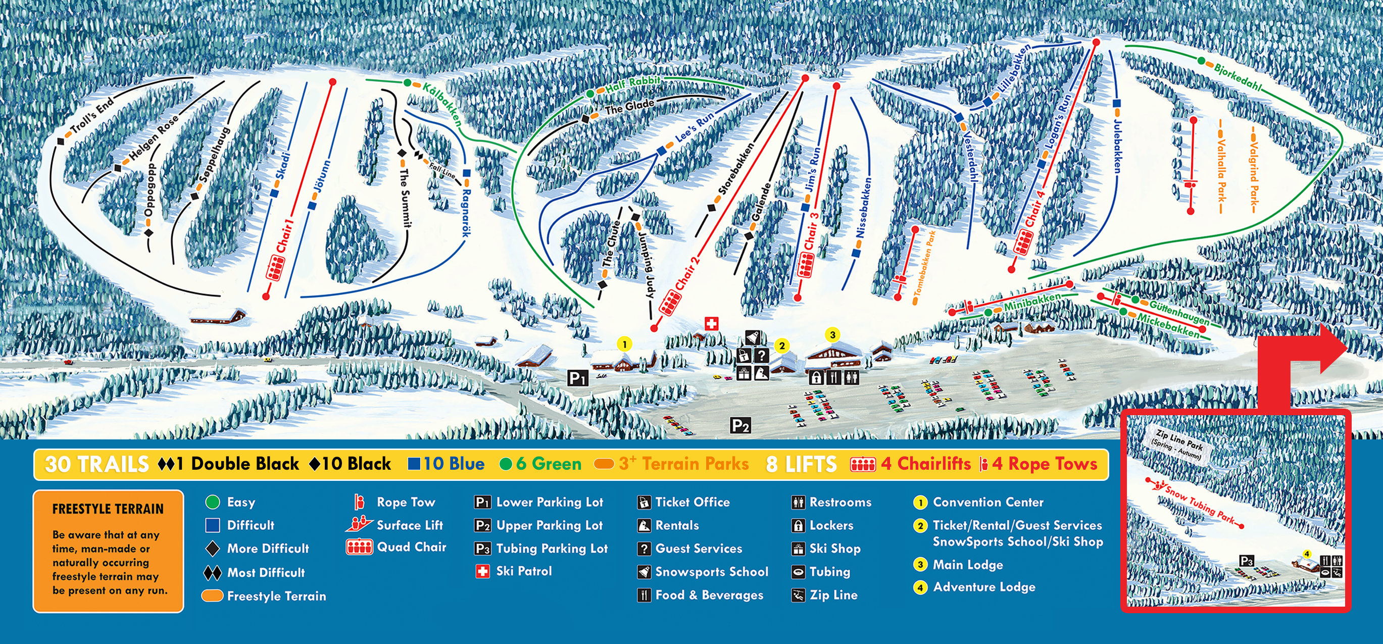 Trollhaugen Outdoor Recreation Area trail map