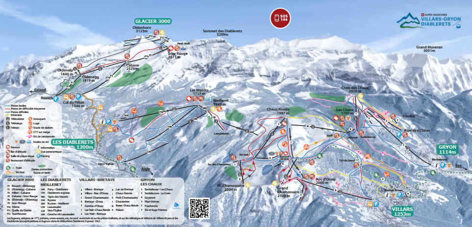 Villars-Gryon trail map