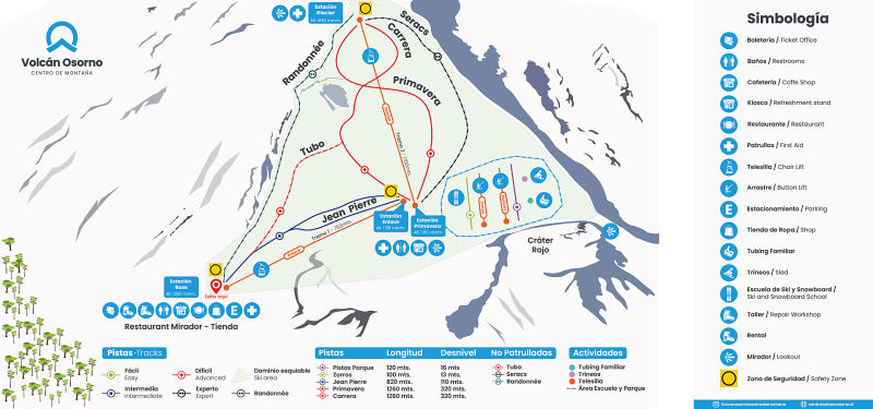 Volcán Osorno trail map