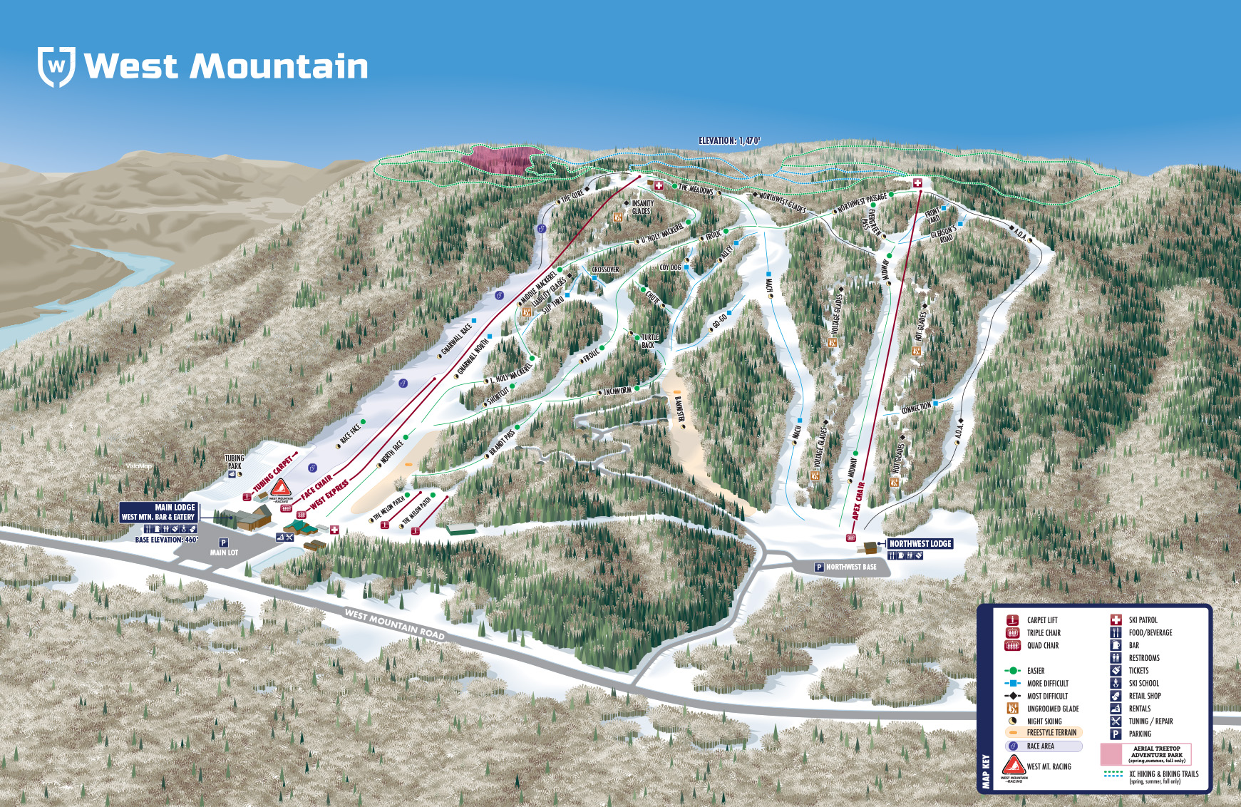 West Mountain trail map