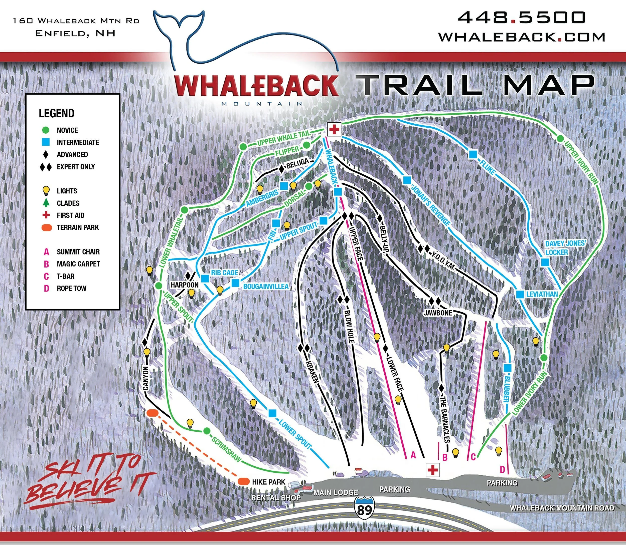 Whaleback Mountain trail map