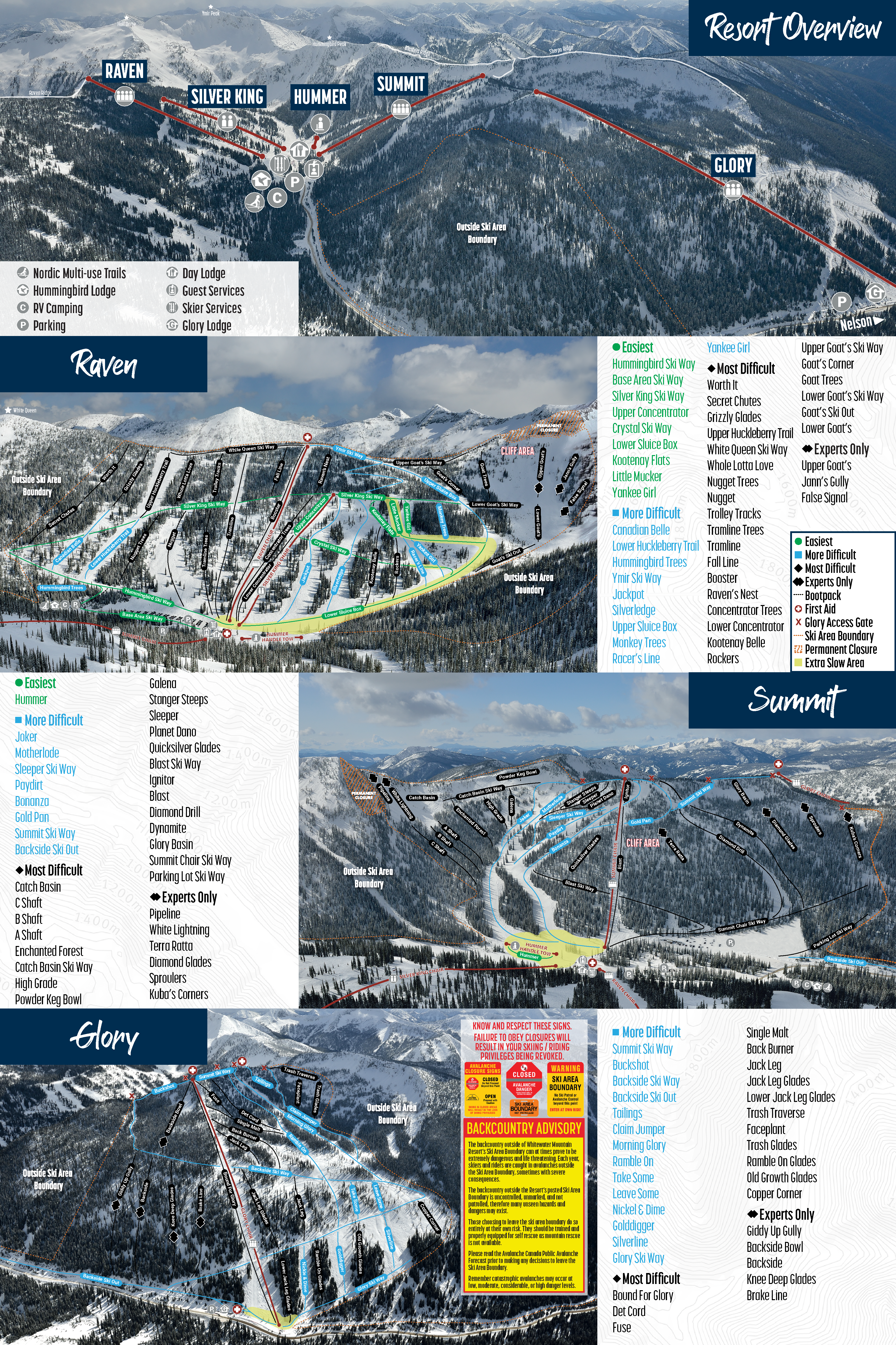 Whitewater Ski Resort trail map