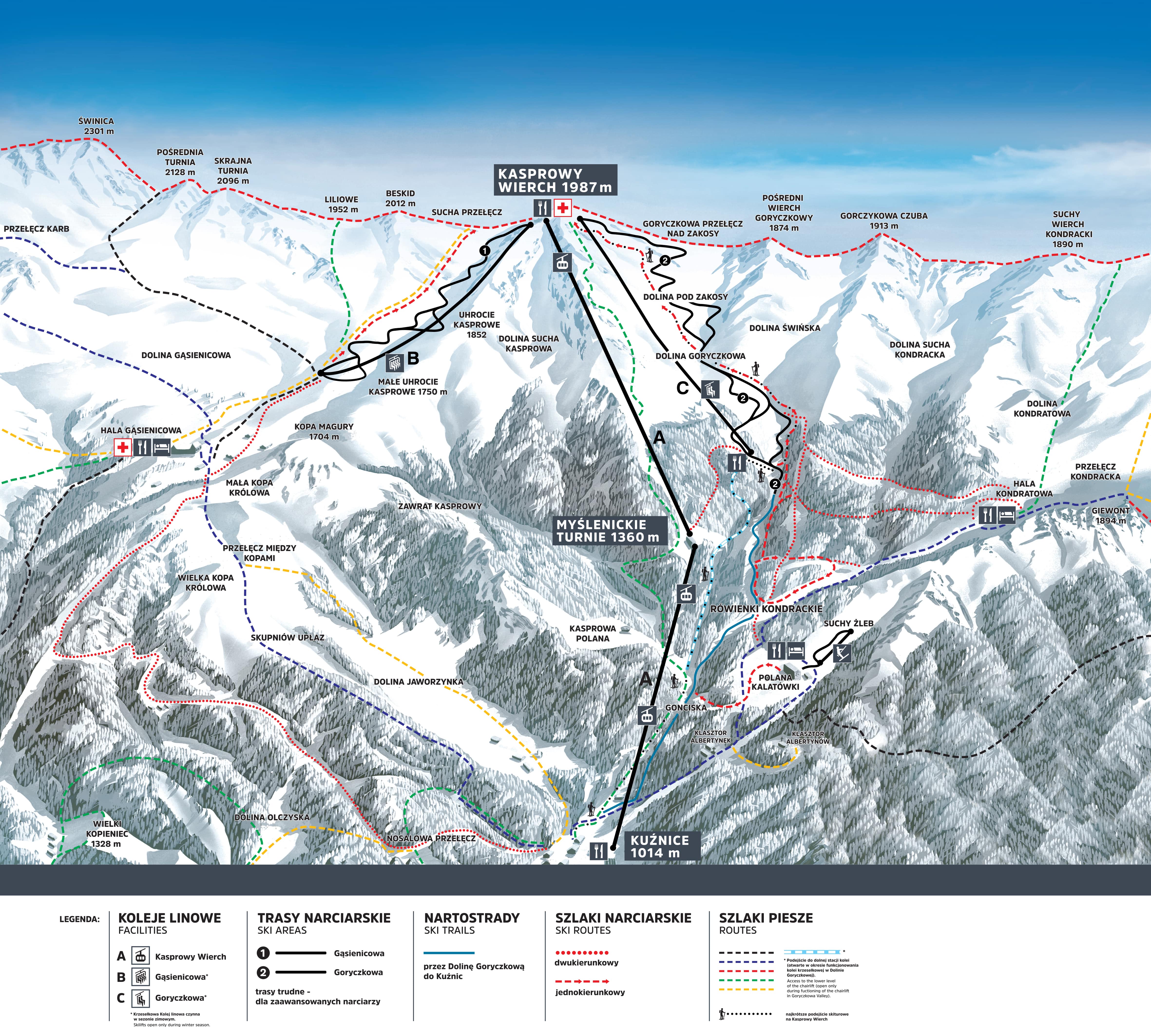 Zakopane trail map