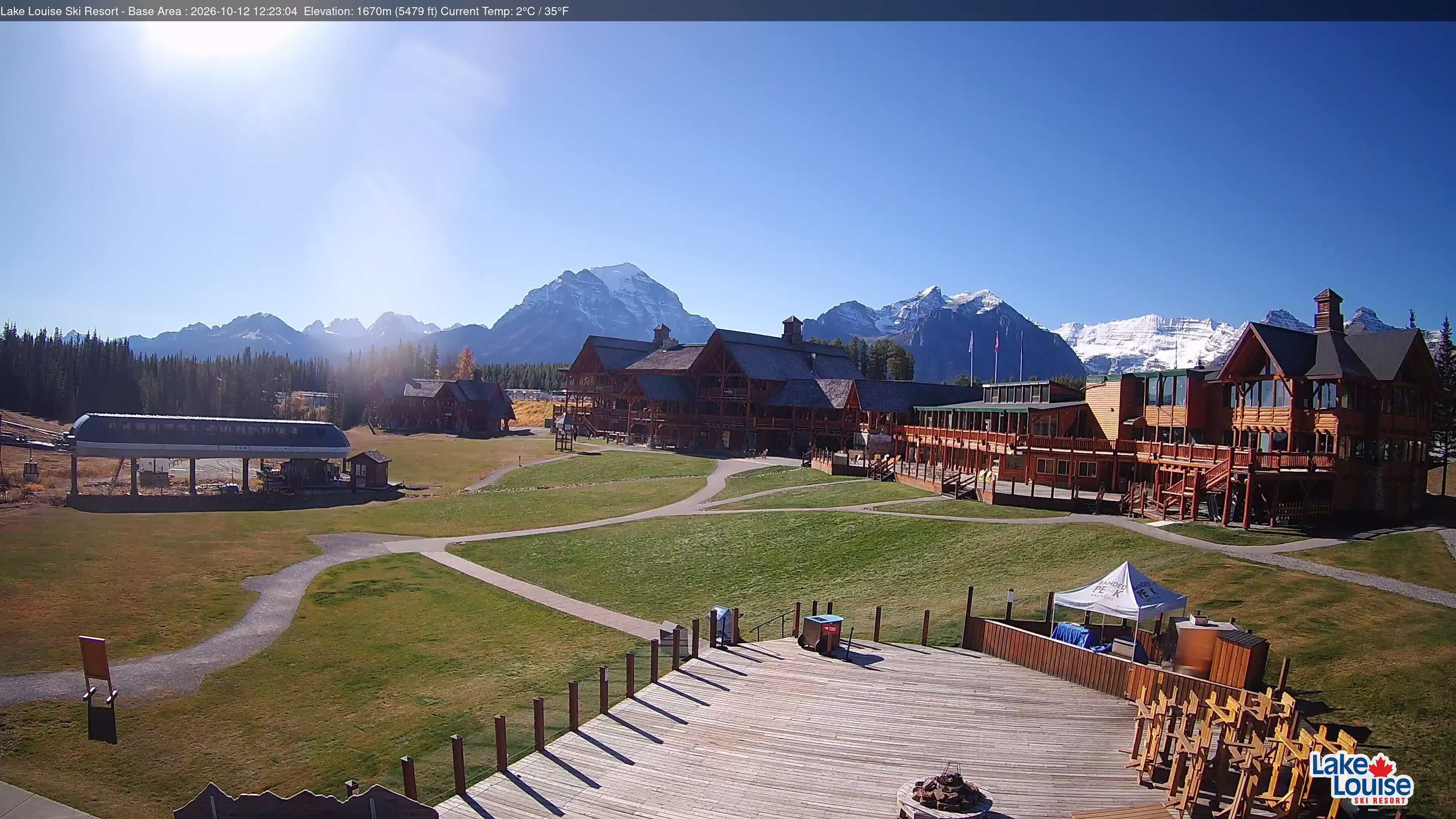 Lake Louise webcam — Banded Peak Base Camp